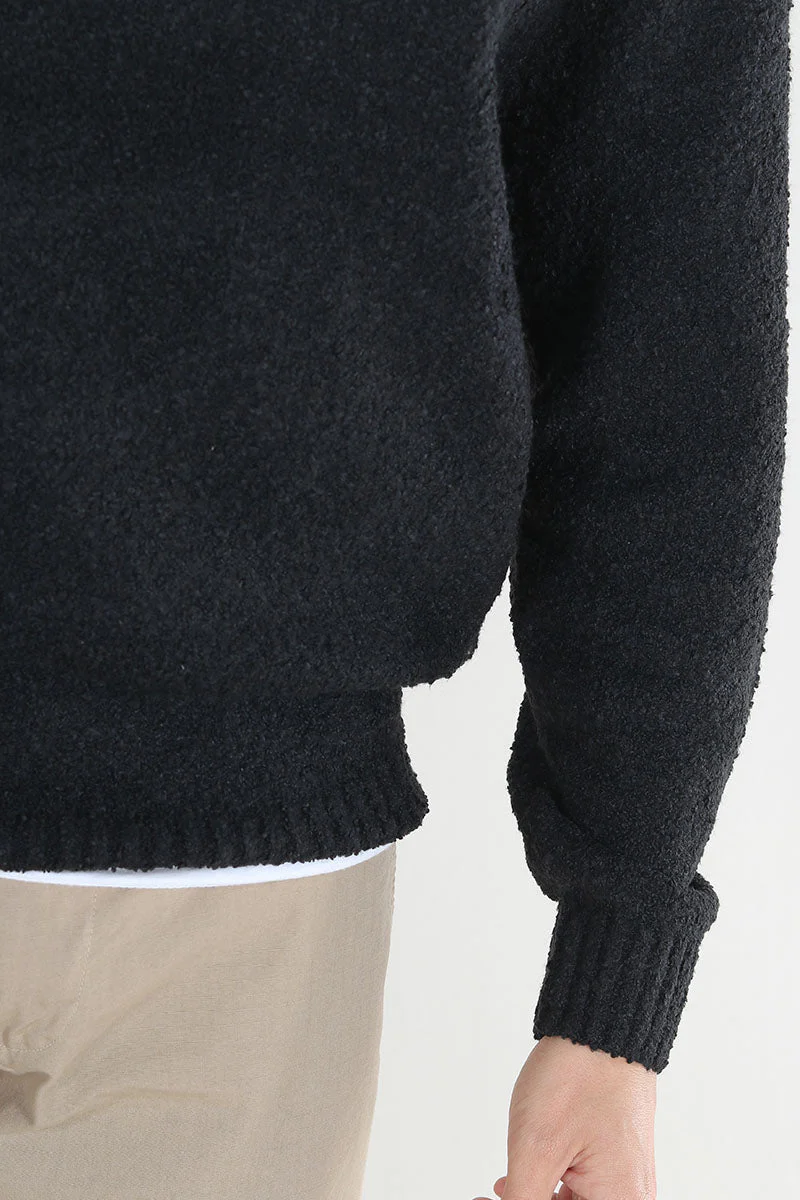 ONLY & SONS Rory Boucle Crew Knit Black - Image 4
