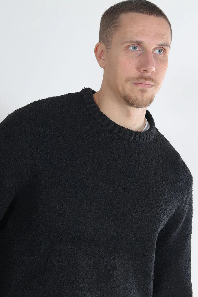 ONLY & SONS Rory Boucle Crew Knit Black - Image 5