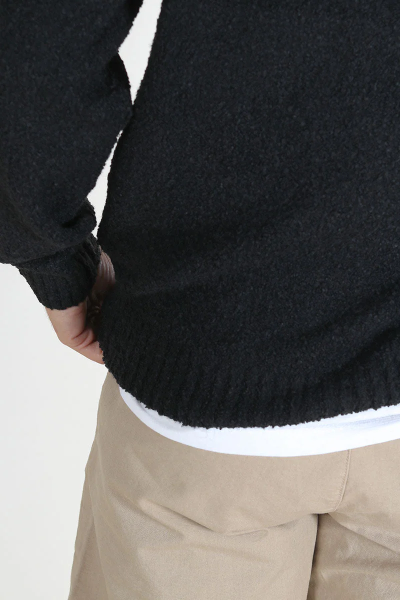 ONLY & SONS Rory Boucle Crew Knit Black - Image 6