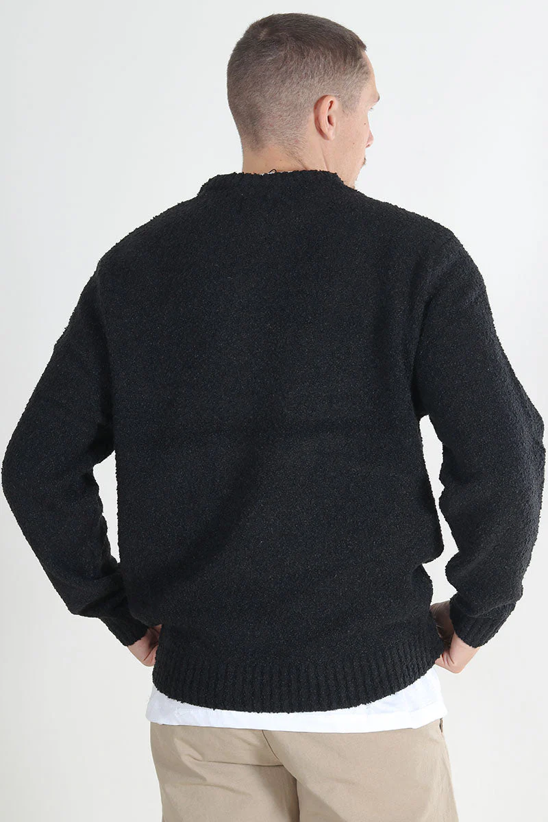 ONLY & SONS Rory Boucle Crew Knit Black - Image 7