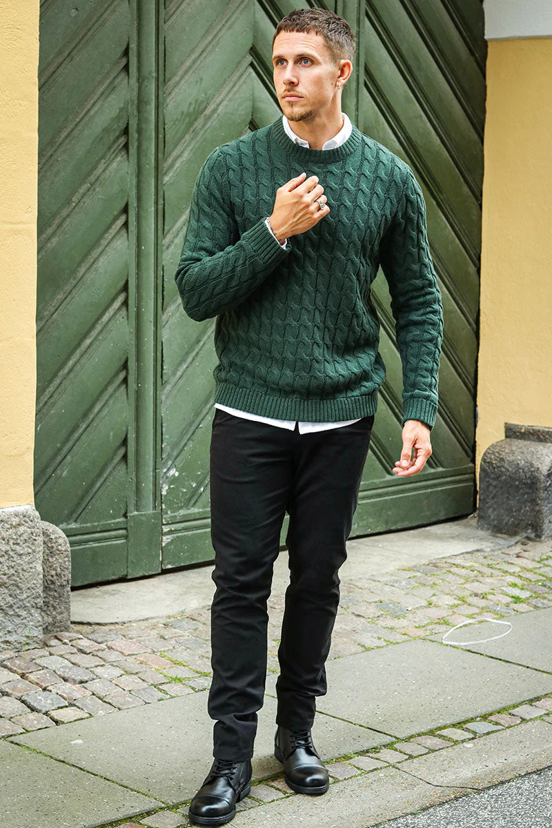 ONLY & SONS Kicker Cable Knit Crew Neck Rosin - Image 2