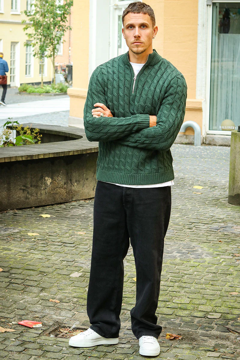 ONLY & SONS Kicker Cable Knit Half Zip Rosin - Image 2