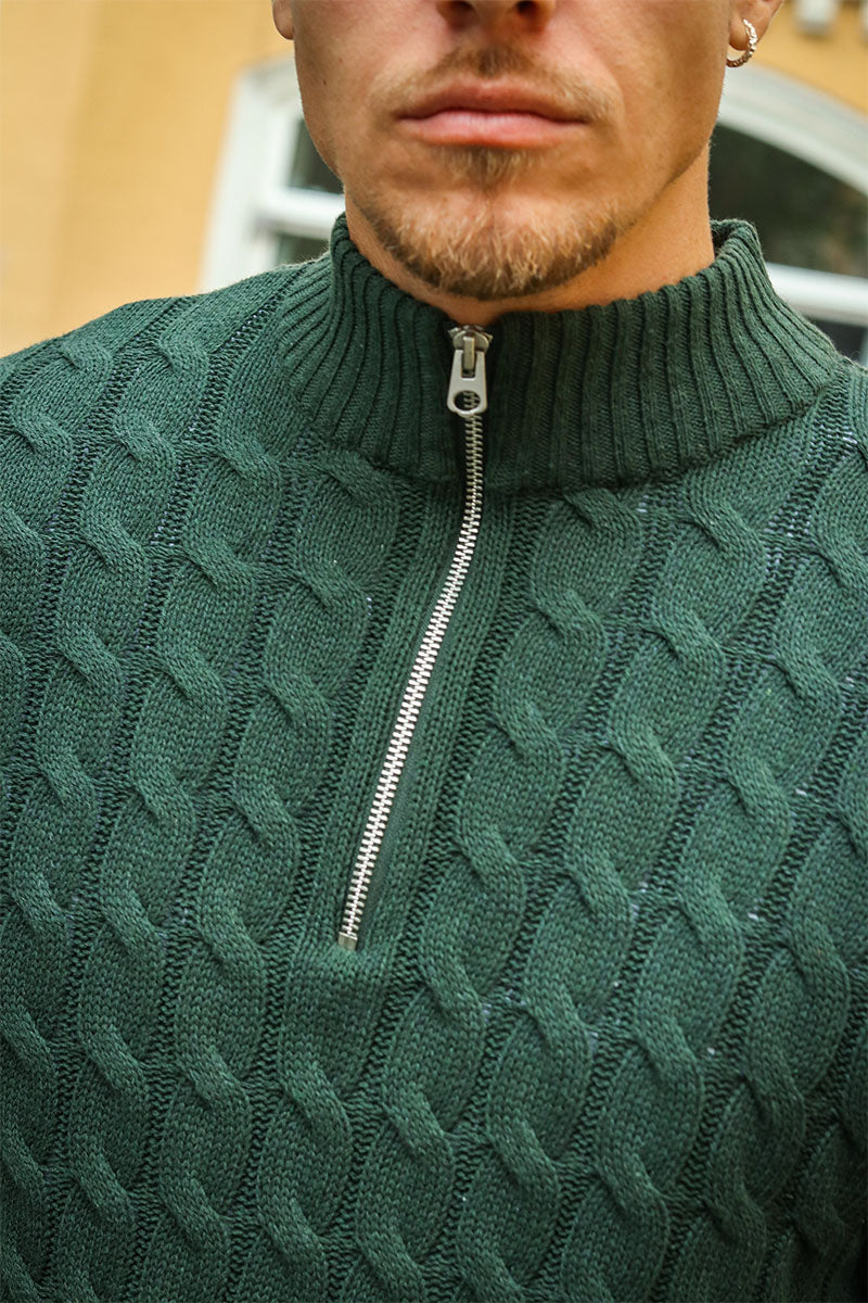 ONLY & SONS Kicker Cable Knit Half Zip Rosin - Image 4