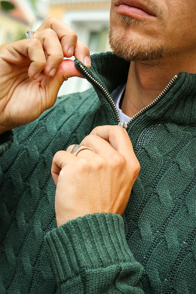 ONLY & SONS Kicker Cable Knit Half Zip Rosin - Image 5