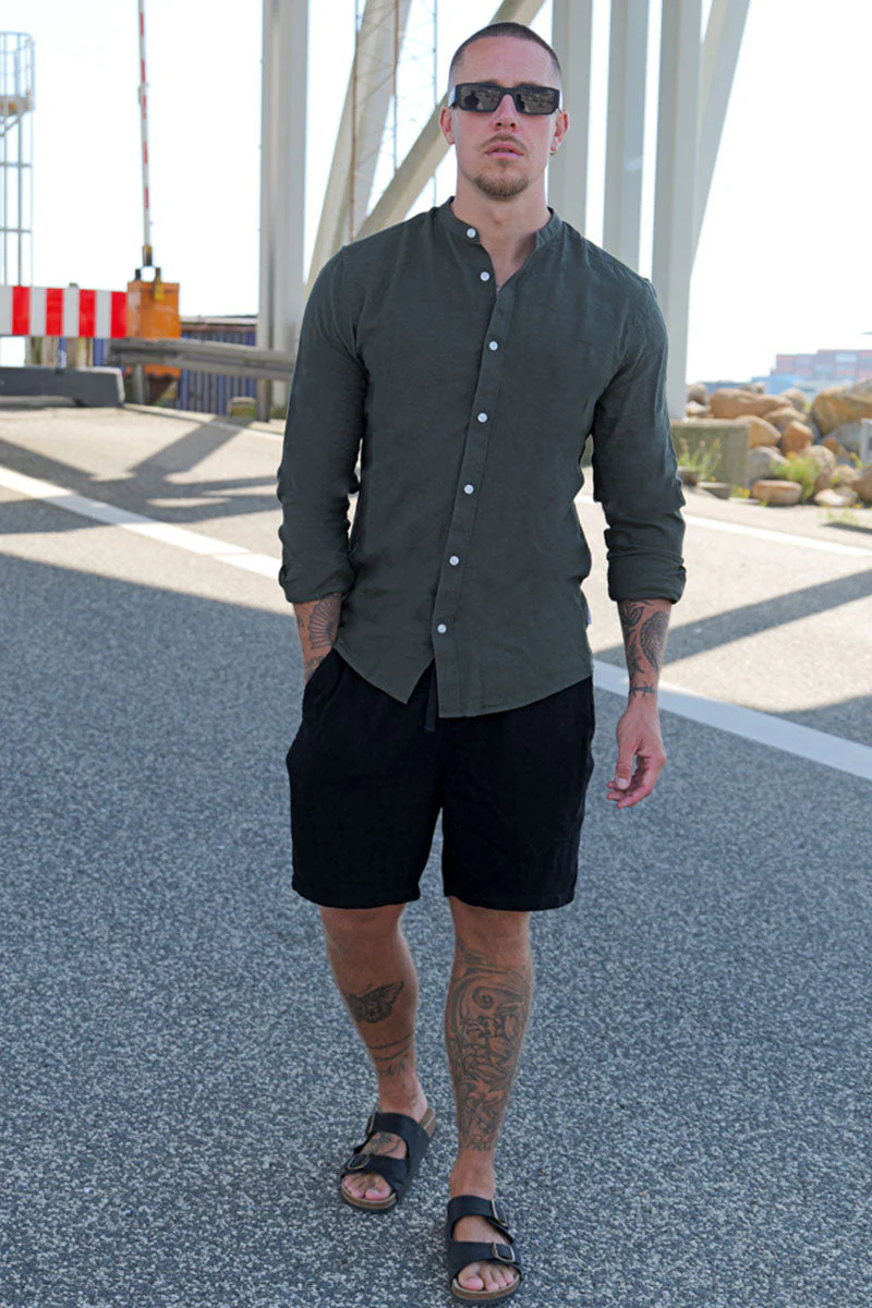 ONLY & SONS Caiden LS Linen Mao Shirt Kambaba - Image 2