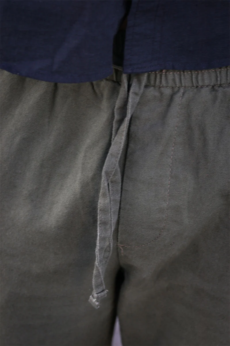 ONLY & SONS Sinus Loose Cotton Linen Pants Olive Night - Image 4