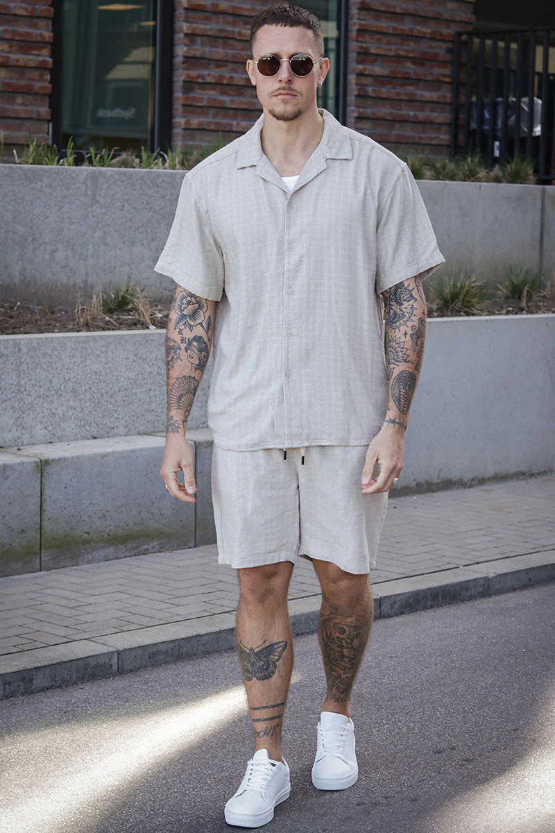 ONLY & SONS Tel Latham Linen Shorts Silver Lining - Image 2