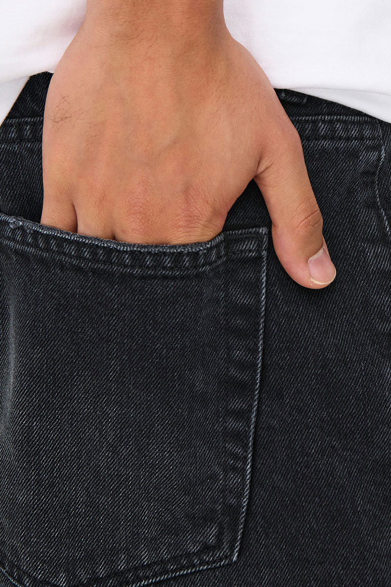 ONLY & SONS Edge Straight Fit Denim Shorts Black Denim - Image 3
