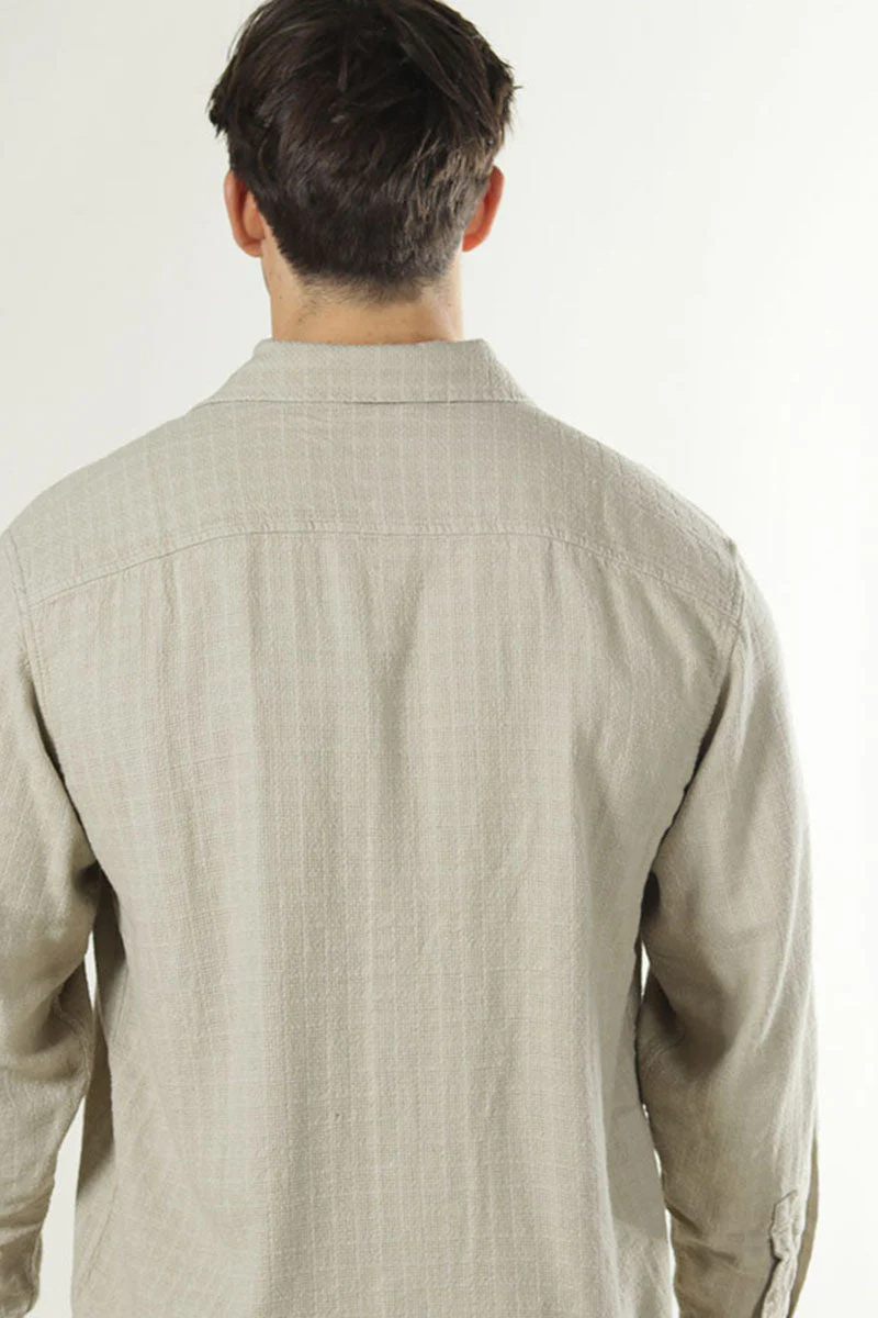 ONLY & SONS Latham LS Linen Structure Shirt Silver Lining - Image 5