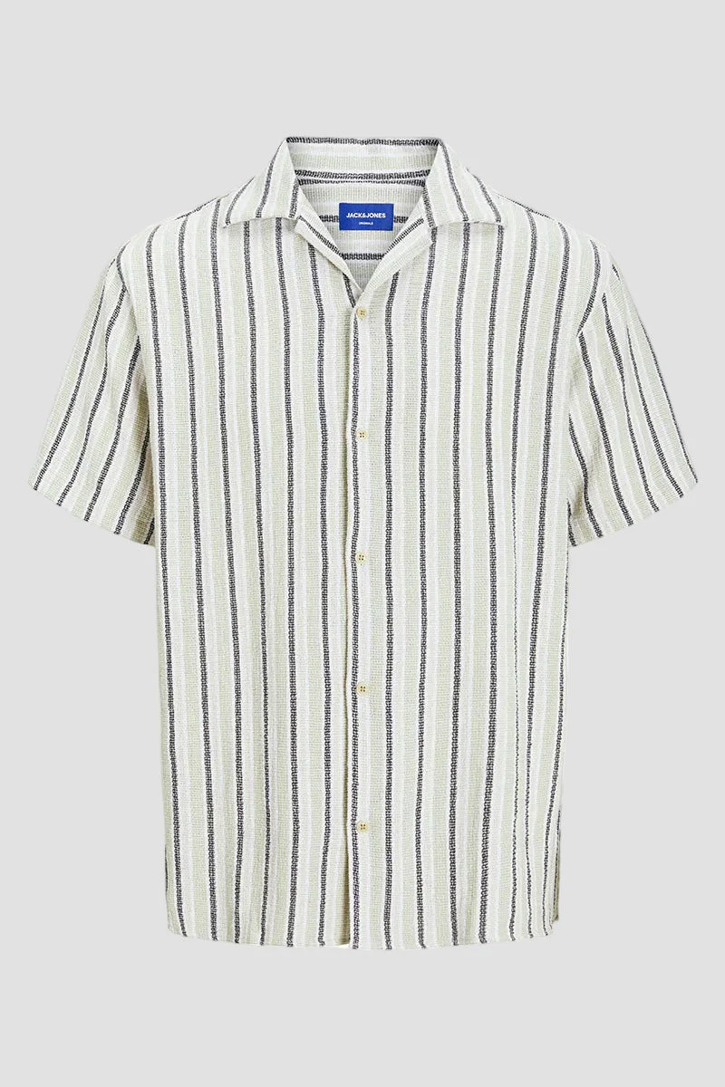 Jack & Jones Coba Stripe Resort Shirt SS Celadon Tint - Image 7