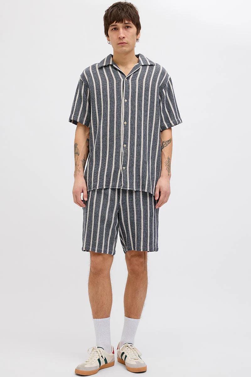 Jack & Jones Coba Stripe Resort Shirt SS Ocean Cavern - Image 2
