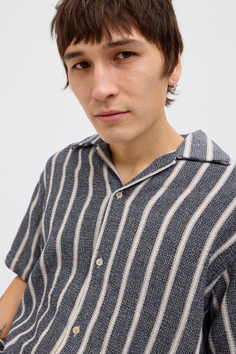 Jack & Jones Coba Stripe Resort Shirt SS Ocean Cavern - Image 3