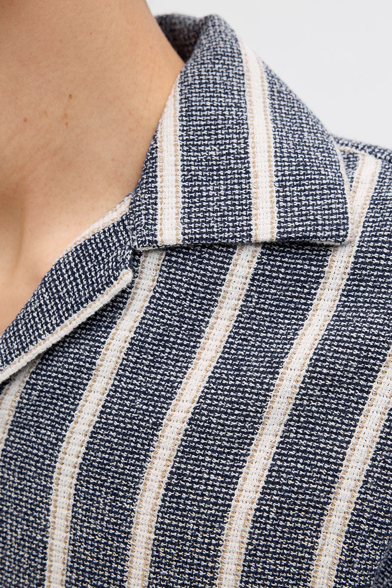 Jack & Jones Coba Stripe Resort Shirt SS Ocean Cavern - Image 5