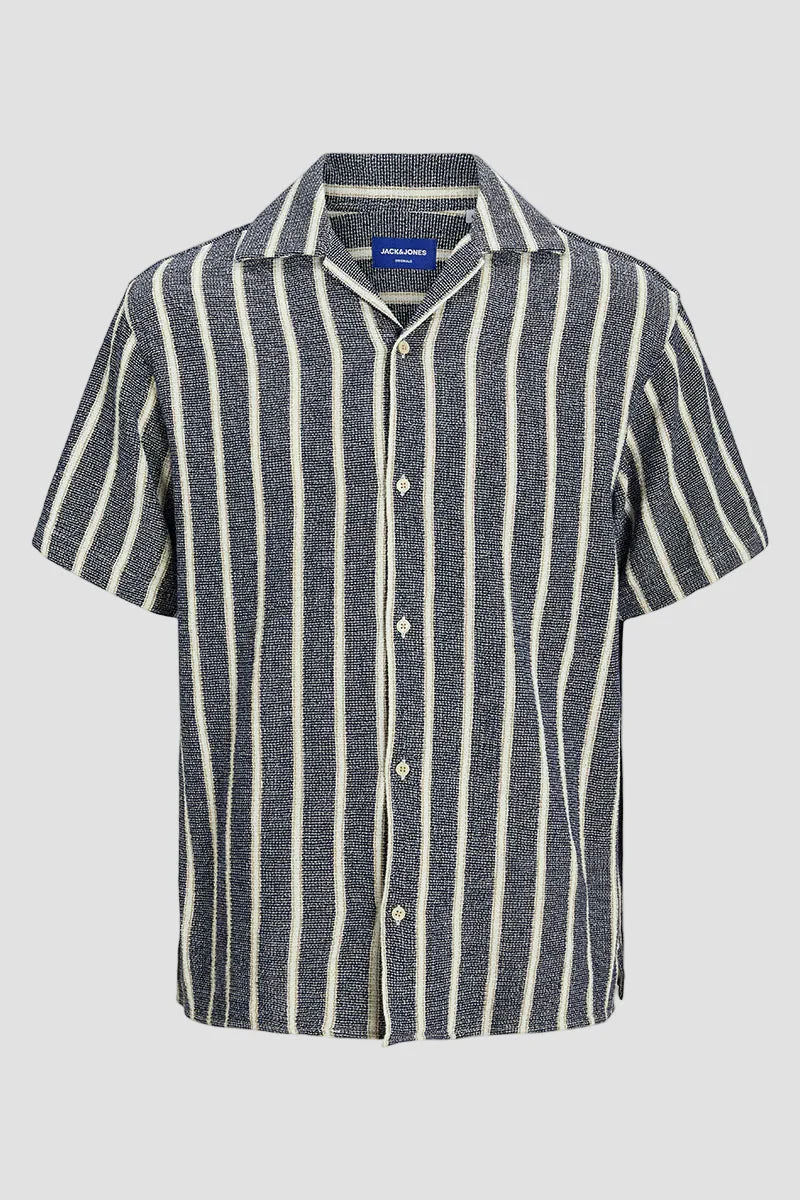 Jack & Jones Coba Stripe Resort Shirt SS Ocean Cavern - Image 7