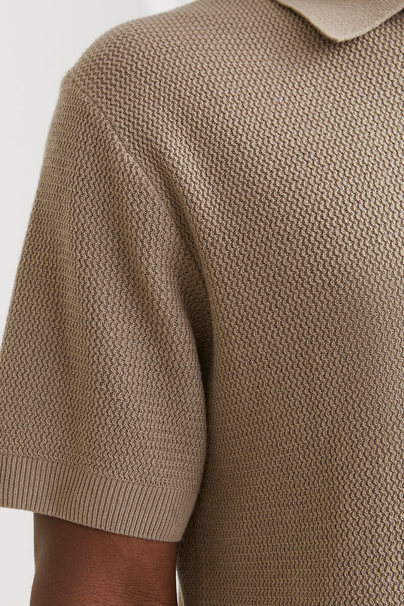 Jack & Jones Cooper Knit Polo Greige - Image 3