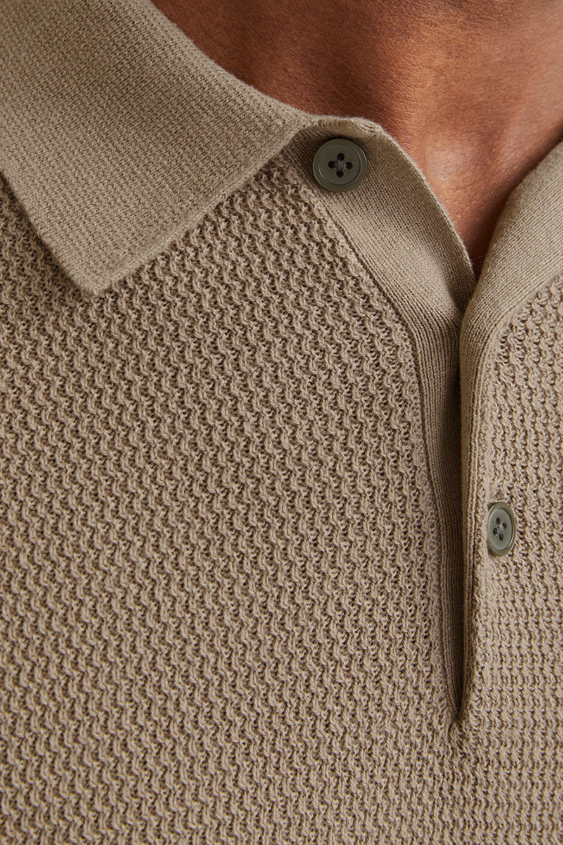 Jack & Jones Cooper Knit Polo Greige - Image 4