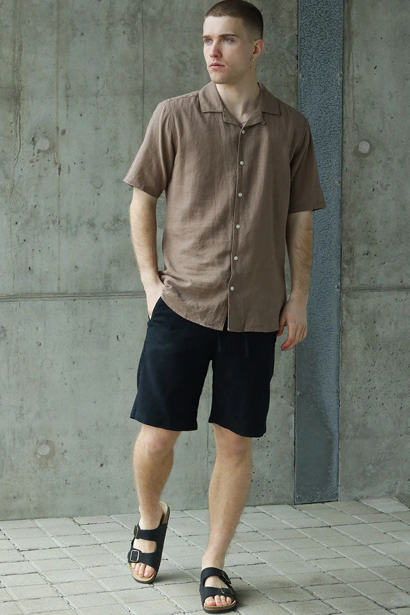 ONLY & SONS Caiden SS Resort Linen Shirt Fossil - Image 2