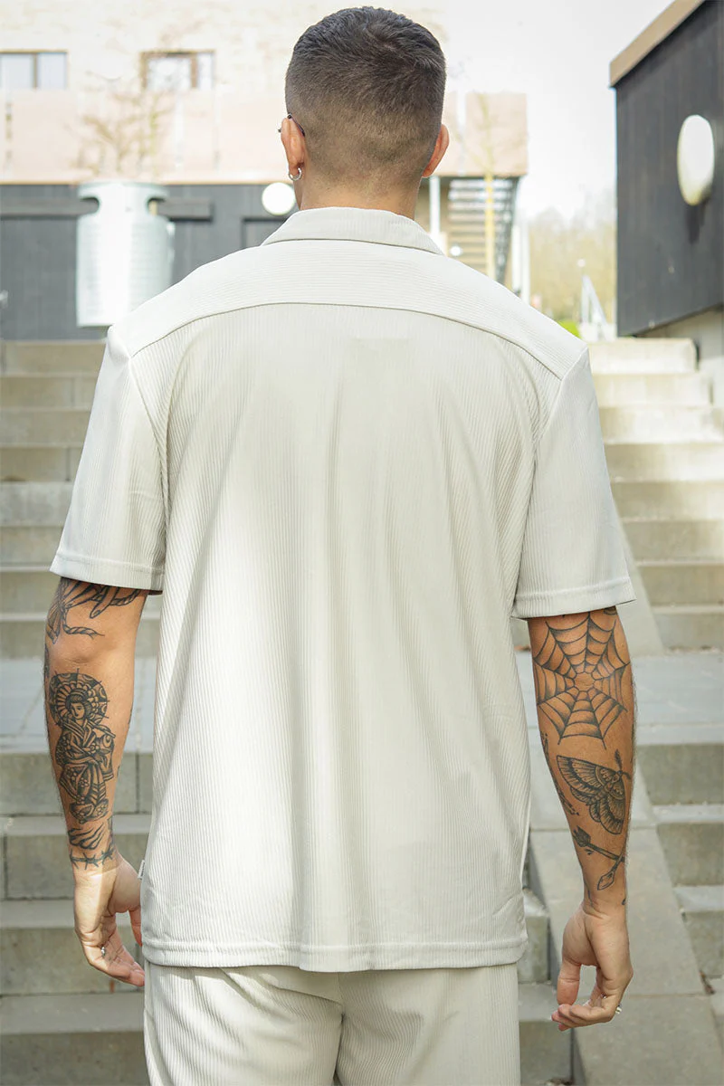 ONLY & SONS Kari Relaxed Plizze Resort SS Shirt Moonstruck - Image 3
