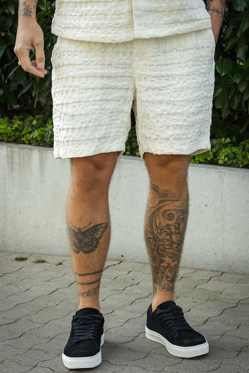 ONLY & SONS Braddock Regular Waffle Shorts Egret