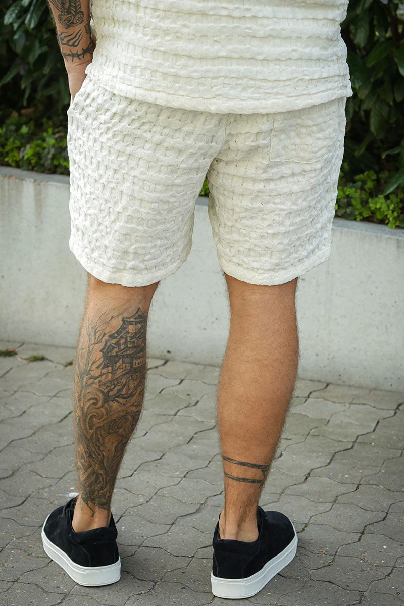 ONLY & SONS Braddock Regular Waffle Shorts Egret - Image 5