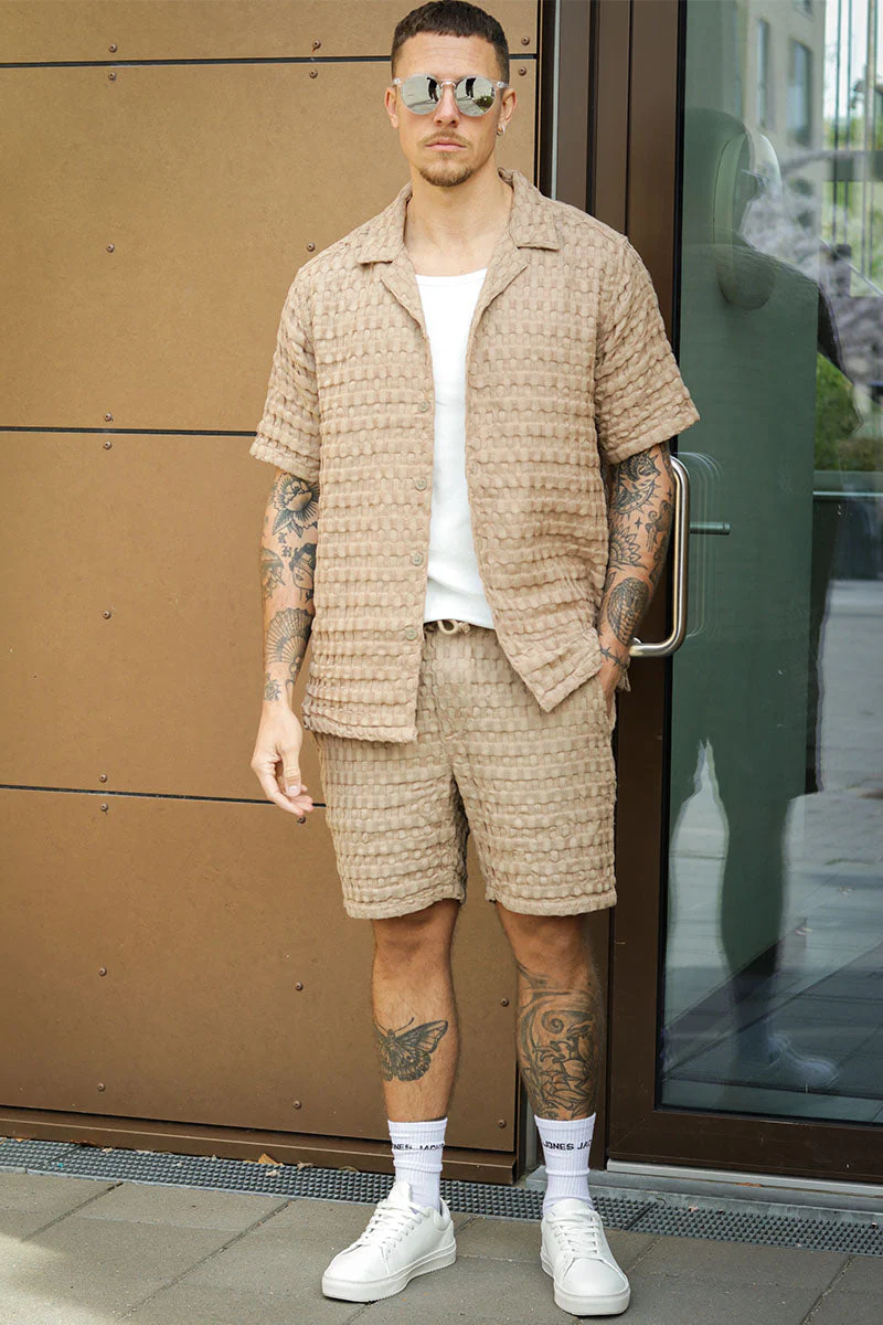 ONLY & SONS Braddock Regular Waffle Shorts Chinchilla - Image 2