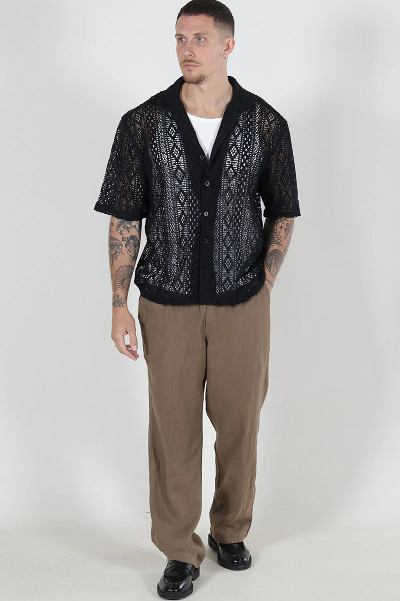 ONLY & SONS Novak Relax Resort SS Lace Shirt Black - Image 2
