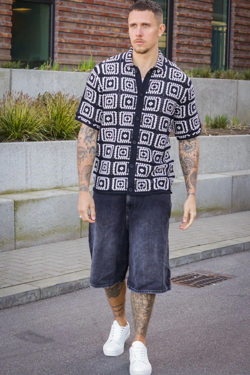 ONLY & SONS Bart Relax SS Knit Shirt Black - Image 2