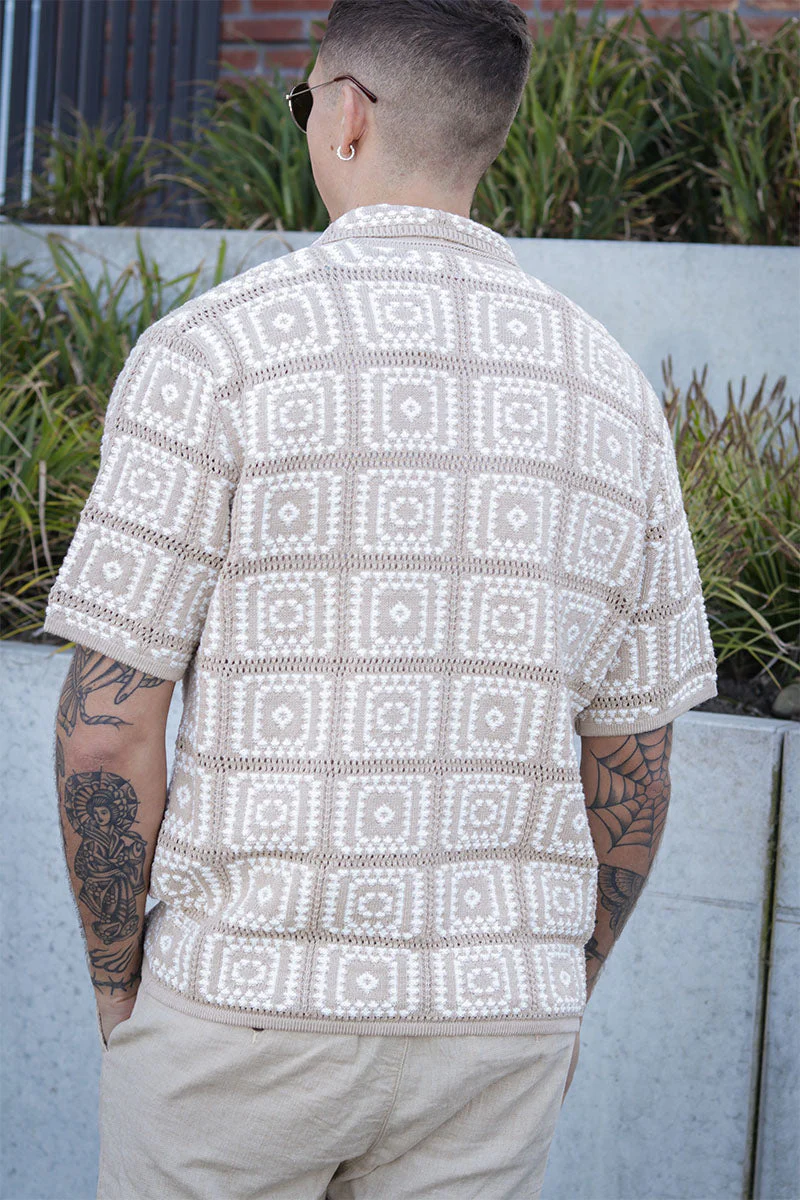 ONLY & SONS Bart Relax SS Knit Shirt Silver Lining - Image 4