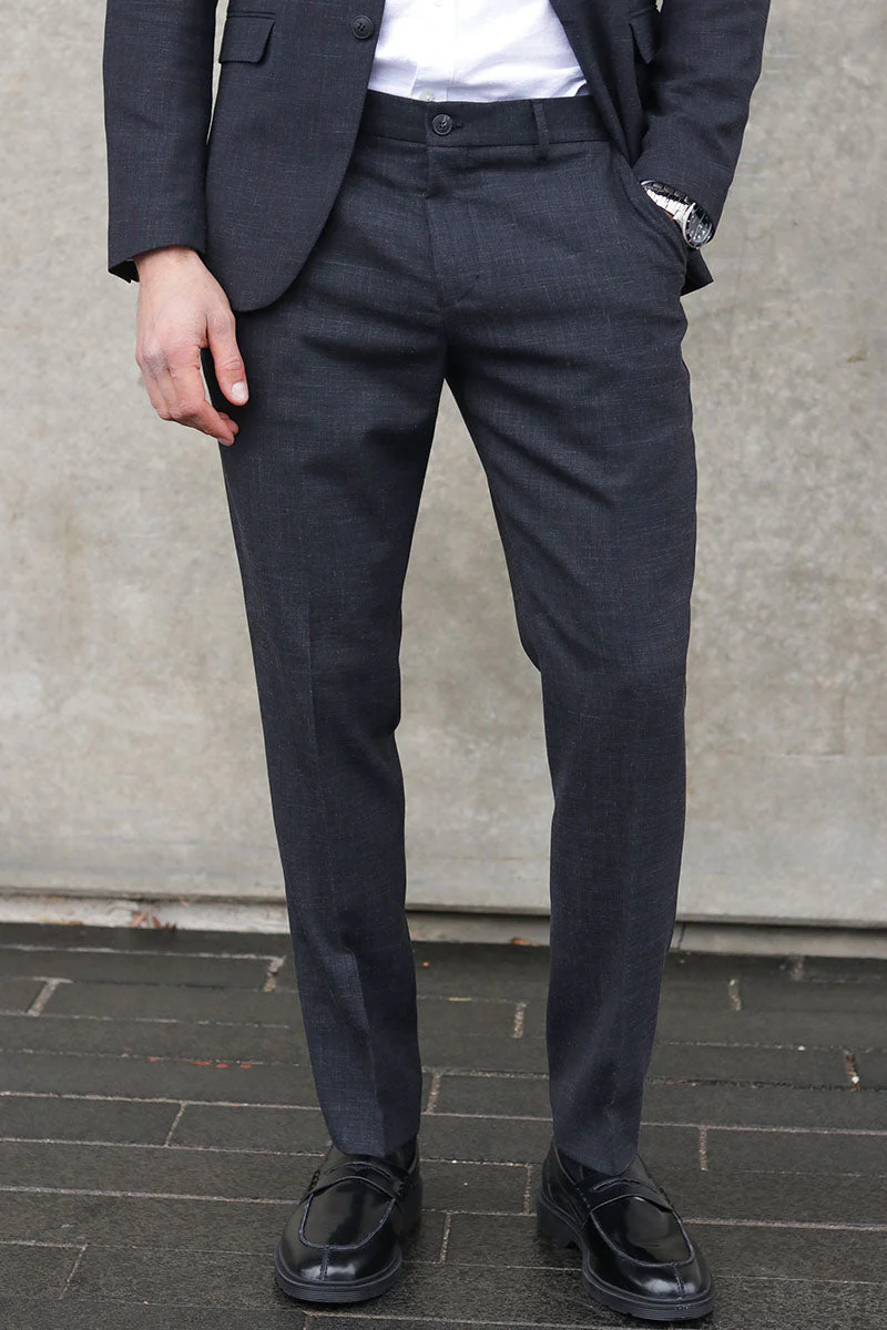 Selected SLHSLIM-OASIS LINEN TRS NOOS Black