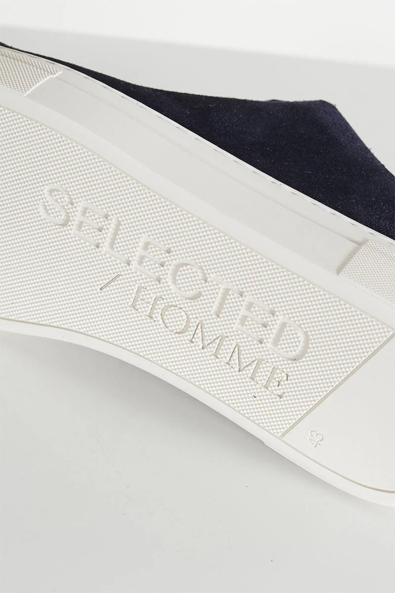 Selected David Chunky Suede Sneaker Dark Navy - Image 6