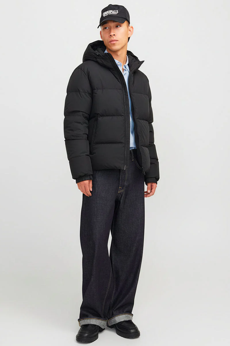 Jack & Jones Soho Puffer Hood Jacket  Black - Image 2