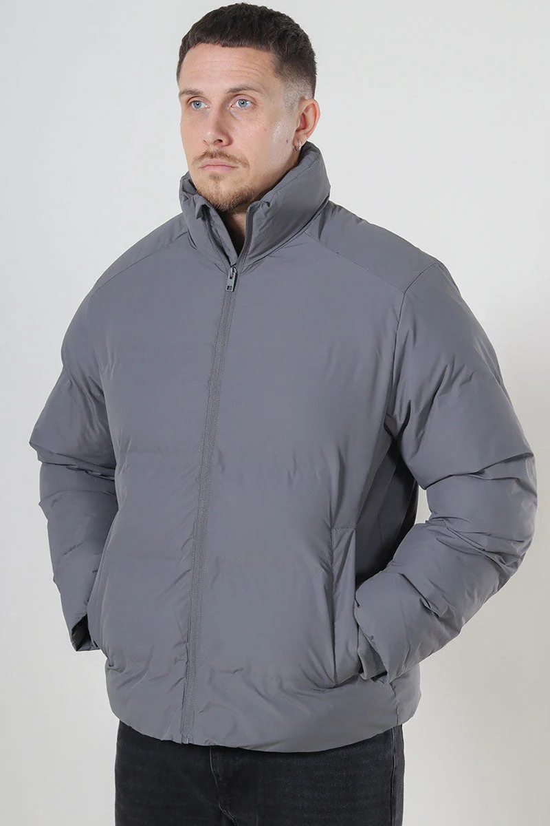 Jack & Jones Soho Puffer Collar Jacket Castlerock - Image 3