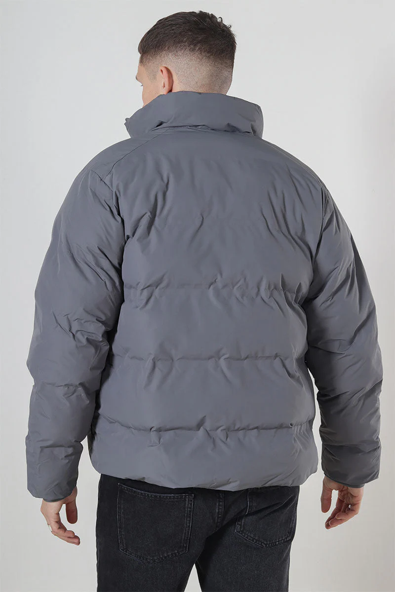 Jack & Jones Soho Puffer Collar Jacket Castlerock - Image 4