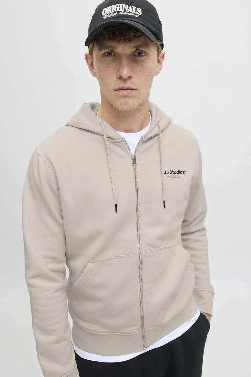 Jack & Jones Soho Sweat Zip Hoodie Moonbeam - Image 3