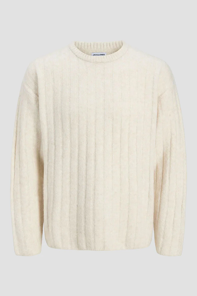 Jack & Jones Bradley Carter Knit Crew Neck Moonbeam - Image 8