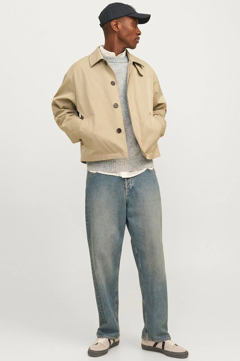Jack & Jones Soho Ollie Knit Crew Neck Light Grey Melange - Image 2