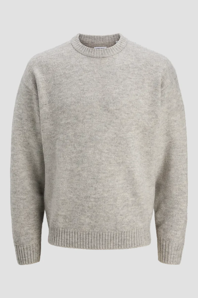 Jack & Jones Soho Ollie Knit Crew Neck Light Grey Melange - Image 7