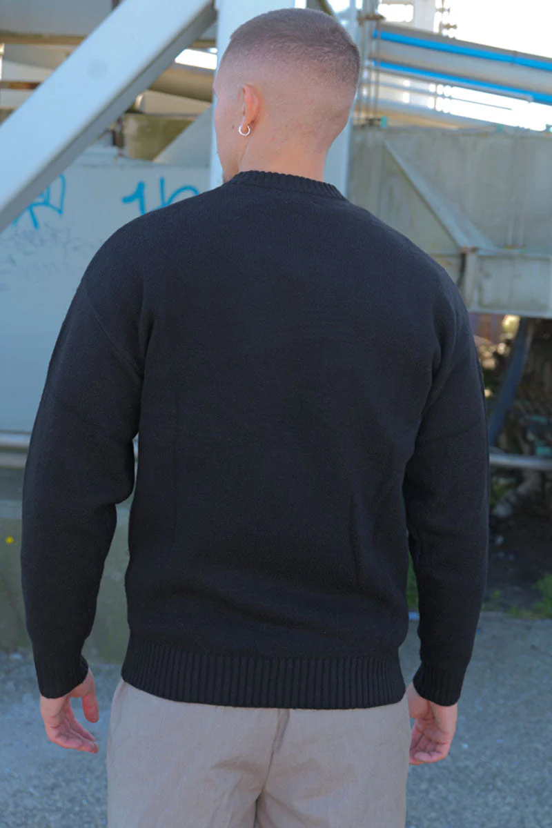 Jack & Jones Soho Ollie Knit Crew Neck Black - Image 4