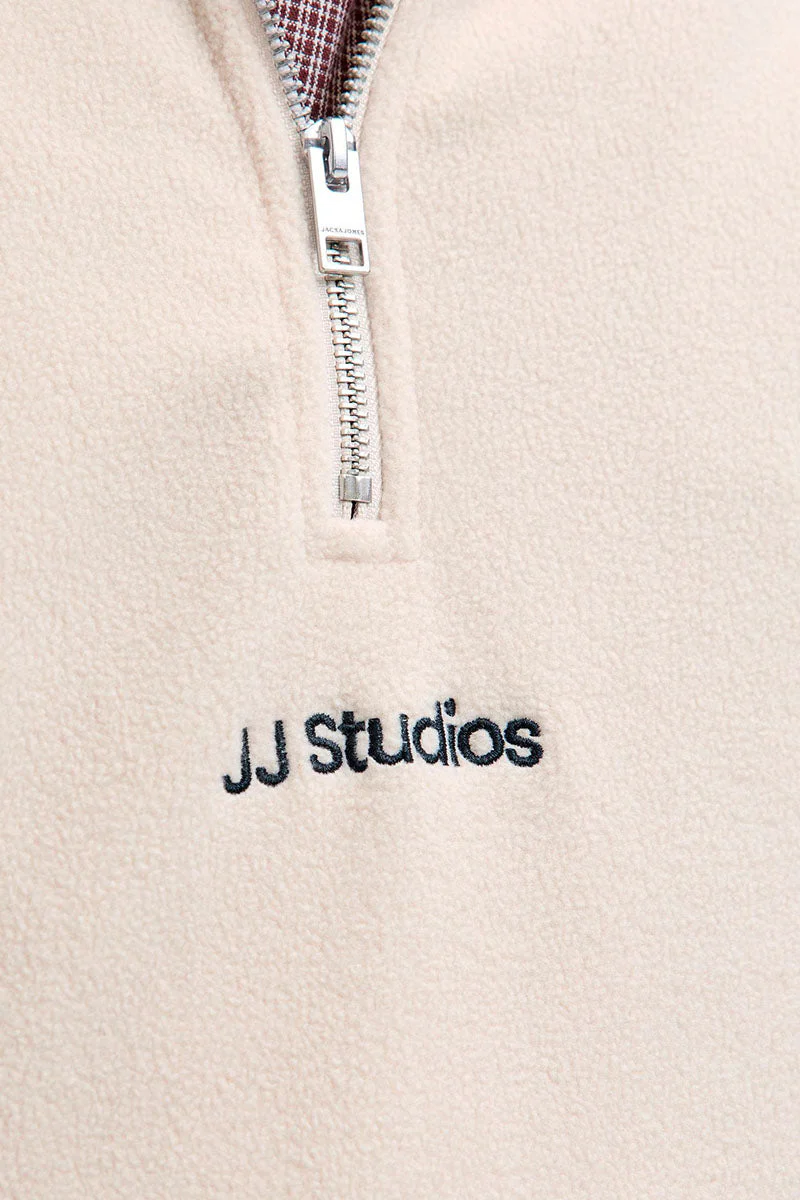Jack & Jones Soho Fleece Half Zip Moonbeam - Image 5