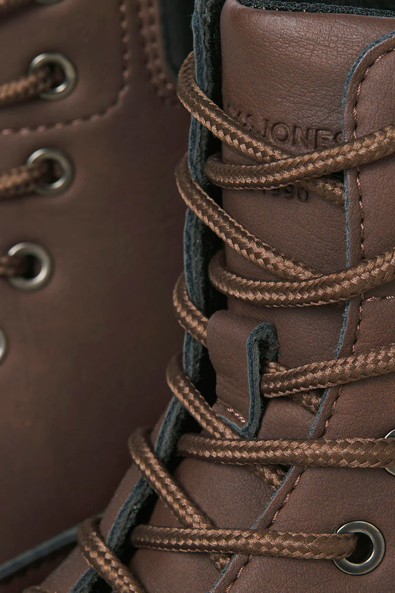 Jack & Jones Ainsworth PU Boots Brown Stone - Image 3