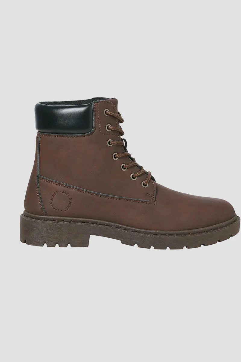 Jack & Jones Ainsworth PU Boots Brown Stone - Image 5