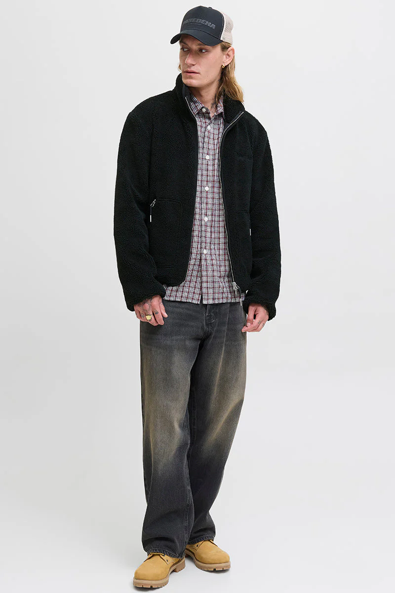Jack & Jones Norrebro Teddy Jacket Black - Image 2