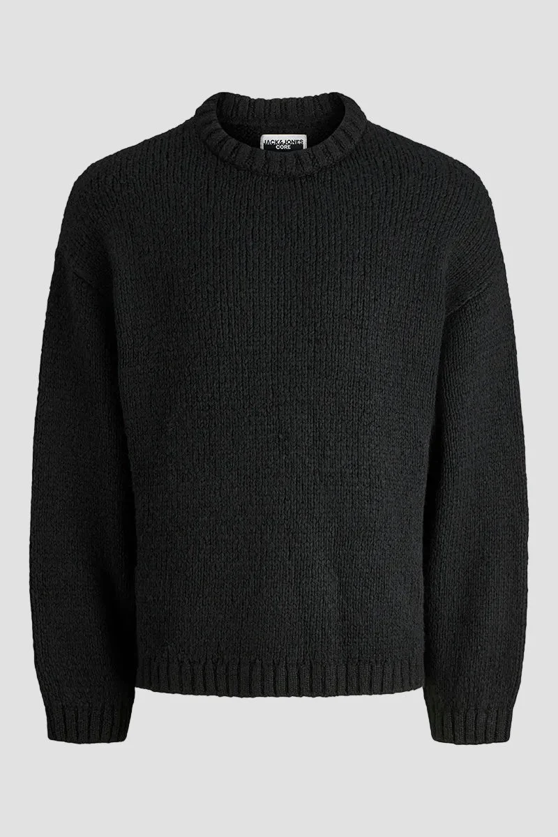 Jack & Jones Kidd Knit Crew Neck Black - Image 7