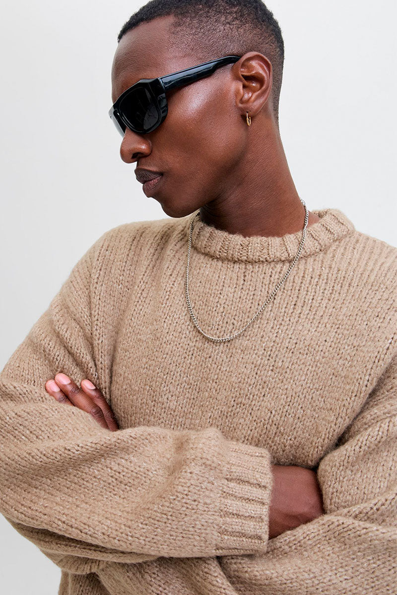 Jack & Jones Kidd Knit Crew Neck Desert Taupe - Image 3