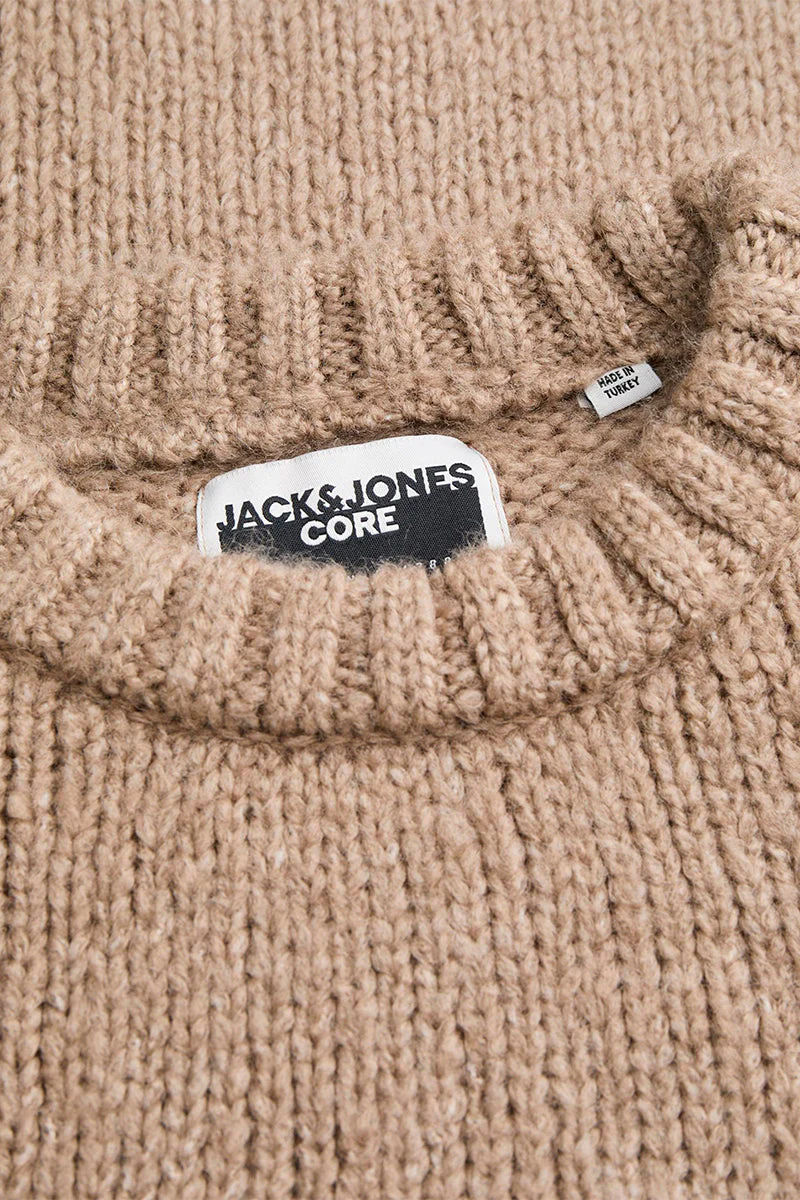 Jack & Jones Kidd Knit Crew Neck Desert Taupe - Image 7
