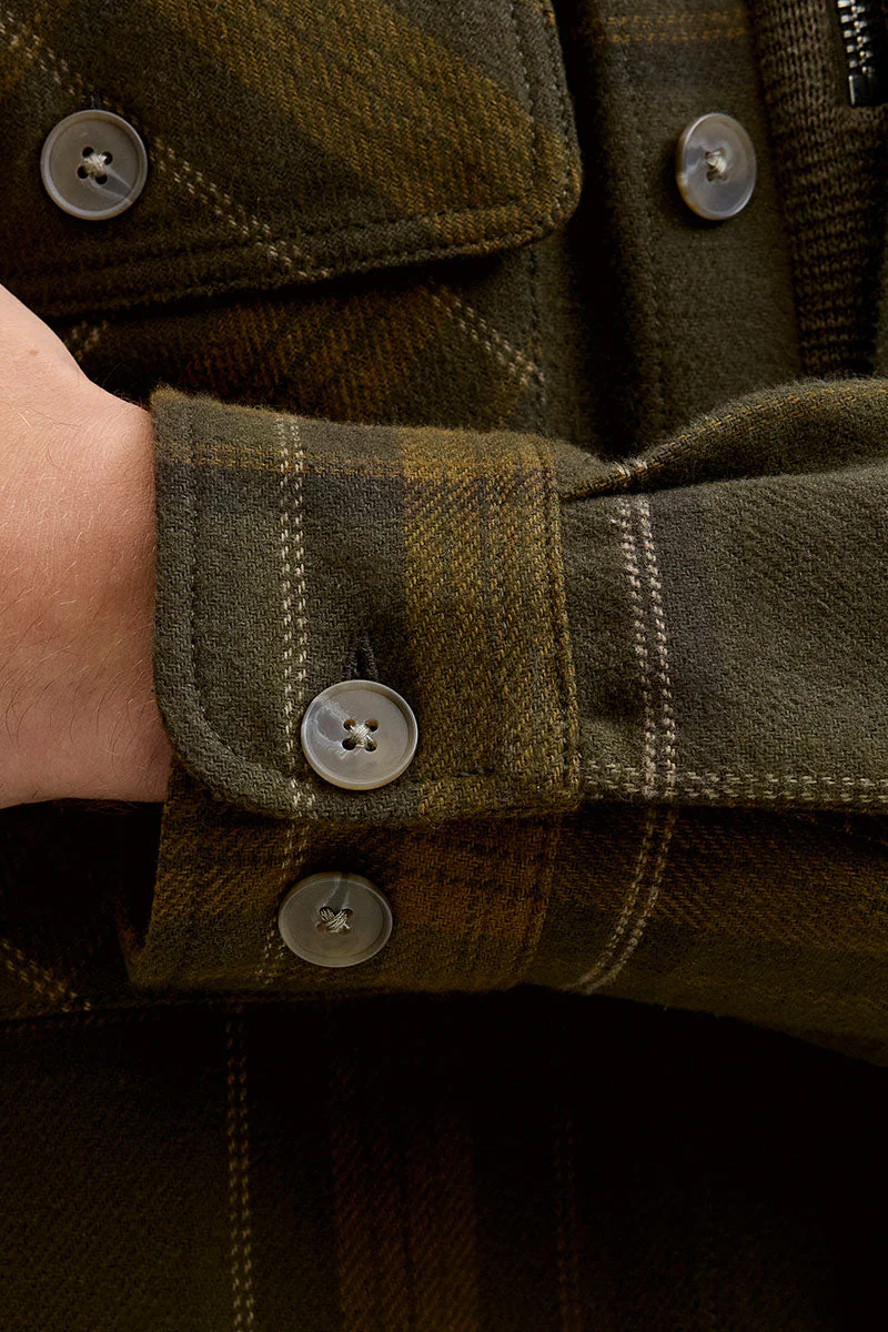 Jack & Jones Rayle Melange Check LS Overshirt Peat - Image 4