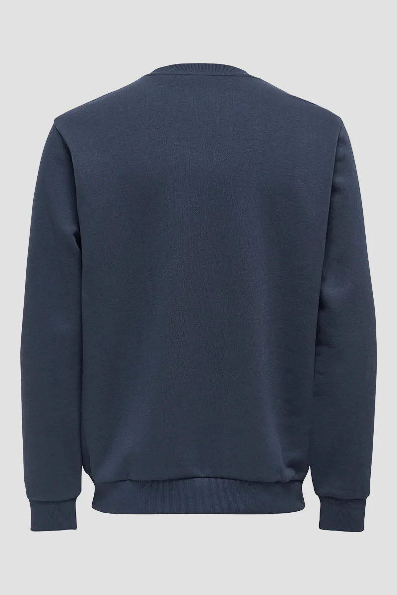 ONLY & SONS Ceres Crew Neck Blue Nights - Image 4