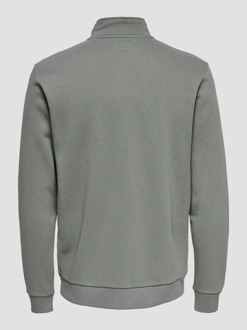 ONLY & SONS Ceres Half Zip Sweat Castor Gray - Image 9