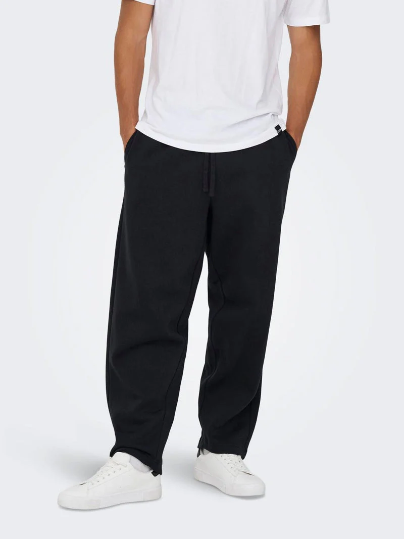 ONLY & SONS Ceres Wide Fit Sweat Pants Black - Image 8