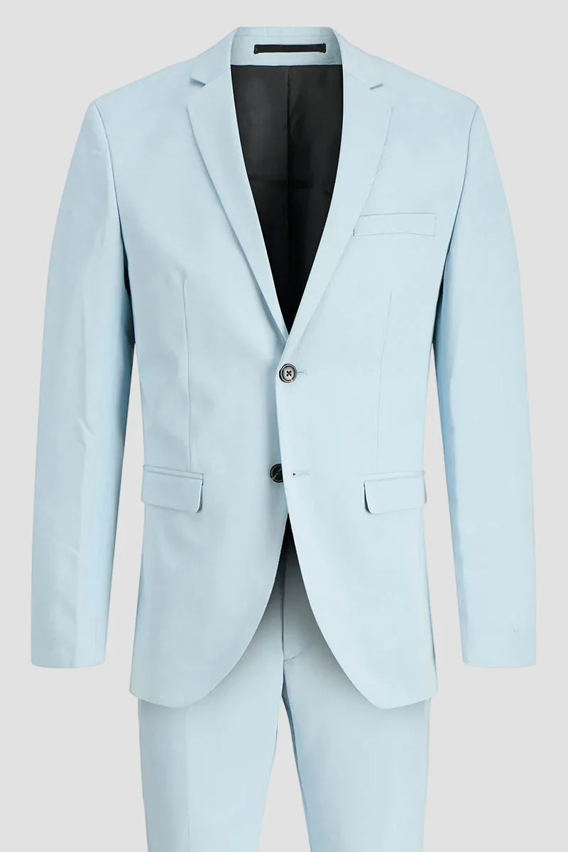Jack & Jones Premium Franco Slim Fit Suit Chambray Blue - Image 10